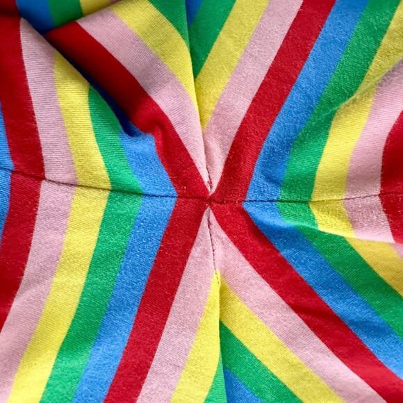 Wildflowers Back to School Roygbiv Tab Shorts Rainbow Striped Knit 14 - Picture 5 of 7